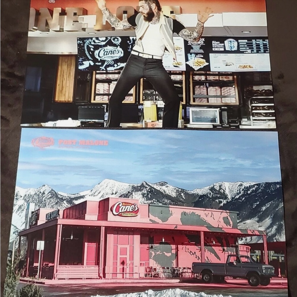 1 EA Raising Canes Post Malone 11x17 Double Sided Limited Edition Poster